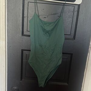 Green One-Piece Spaghetti Strap body suit